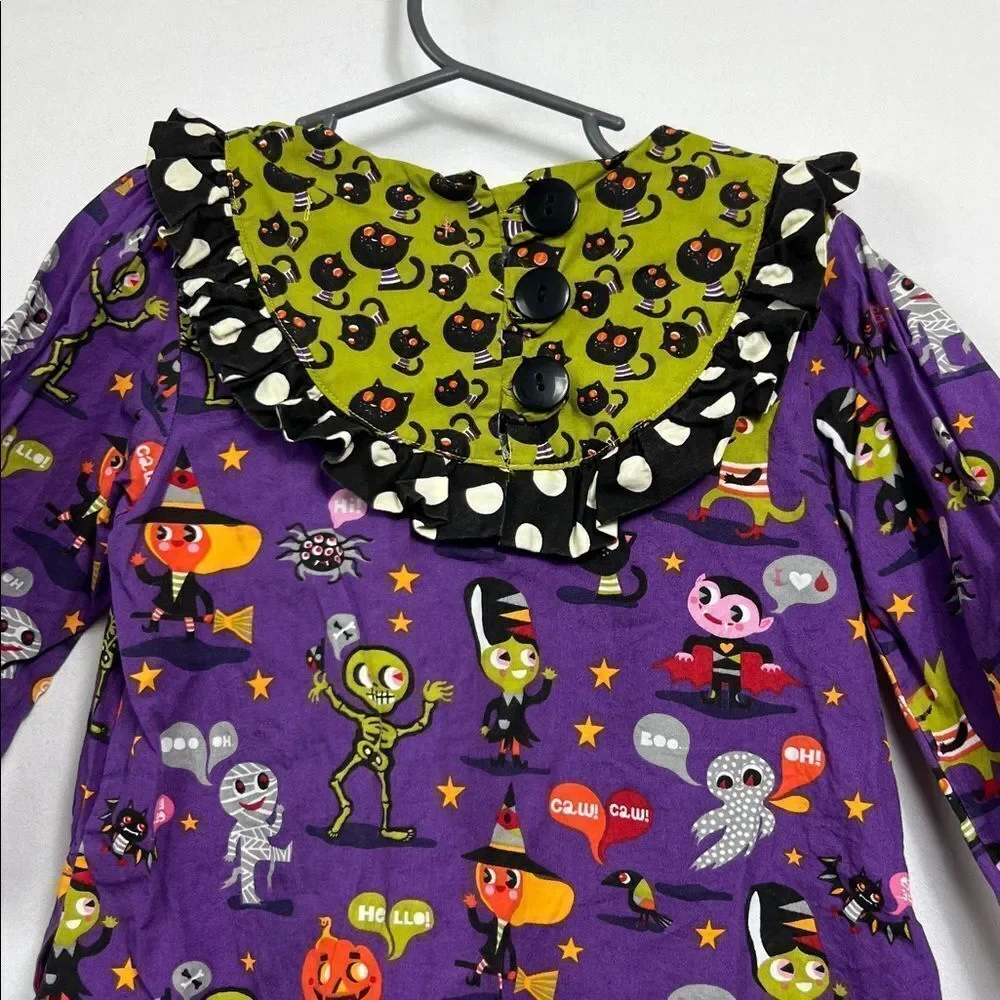 Jelly the Pug Monster Bash Jessica dress Halloween purple and black size 6